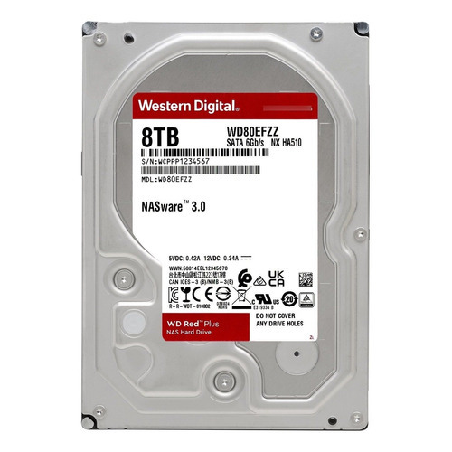 Disco Rígido 8tb Western Digital 3.5 256mb Red Nas Gtia.of