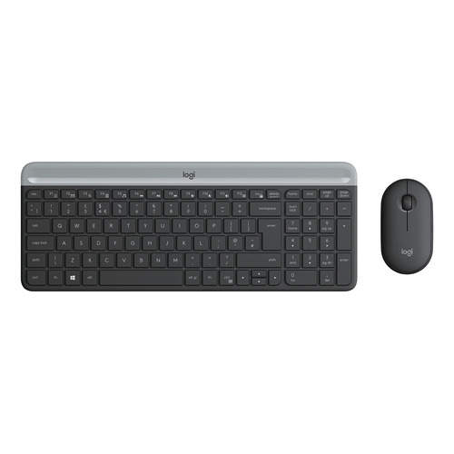 Kit de teclado y mouse inalámbrico Logitech MK470 Español de color negro