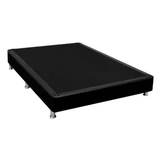 Base Cama Semi Doble Pluss M2 Tipo Cuero Negro 120x190