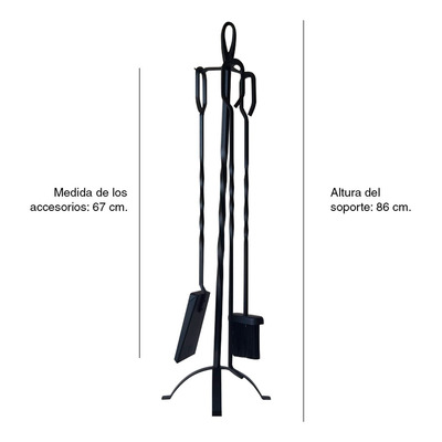 Set De Pala, Atizador Y Cepillo Para Estufa O Parrillero
