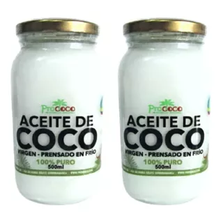 Aceite De Coco 500ml 2 Unidades Puro 10 - mL a $123