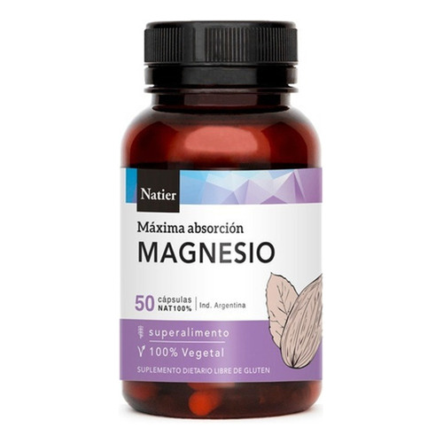 Suplemento Natier Citrato De Magnesio X 50 Cápsulas Sabor Sin sabor