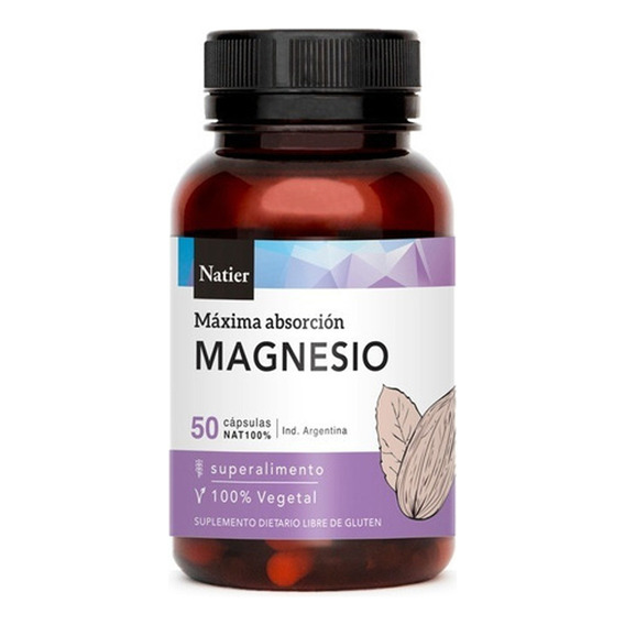 Suplemento Natier Citrato De Magnesio X 50 Cápsulas Sabor Sin sabor