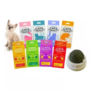 Pack 8 Galletas Cats Snack + Bolita De Catnip