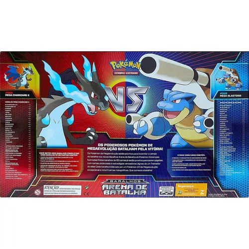 Box Pokémon Mega Evolução - M Charizard Vs M Blastoise - copag - Deck de  Cartas - Magazine Luiza