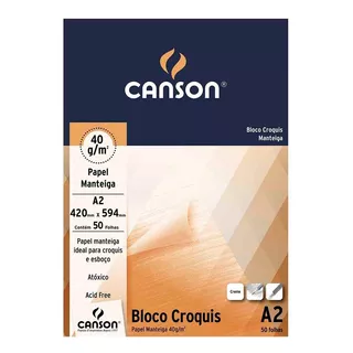 Bloco Croquis Manteiga Canson 40 G/m2 A2 (420x594mm) 50 Fls