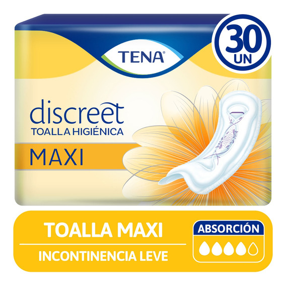 Toalla Incontinencia Femenina Tena Discreet Maxi 30u