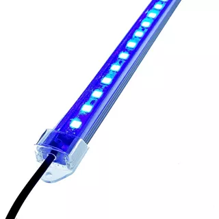 Luminária Barra 60cm 2 Azuis P/ Aquário Luzes Azul 12v