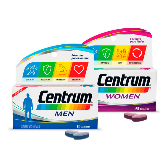 Multivitaminico Centrum Women Y Men X 60 Tabs Pack X 2