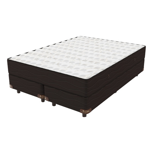 Sommier Suite Lenga Queen de 190cmx160cm  marrón oscuro y crema