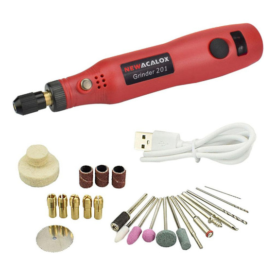 Herramienta De Taladro Inalámbrica Usb Grabar Fresado Rojo