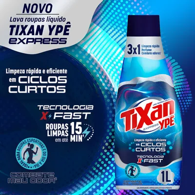 Lava-roupas Líquido Tixan Ypê X Fast - Controle Odor 1l 3