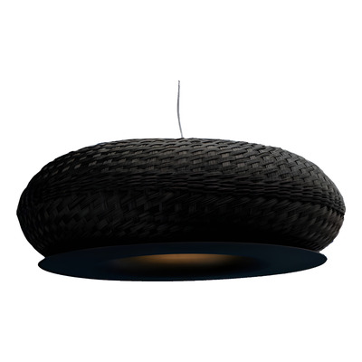 Lampara Colgante Led Valle L Tejido Negro Ng 78cm Mmo