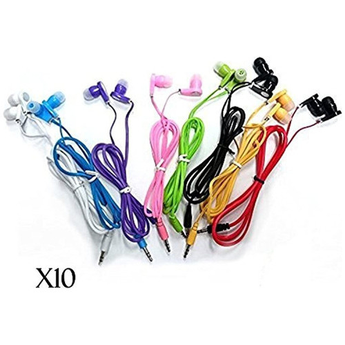 Justjamz 10 Pack 35mm Stereo In Ear Auriculares Ergonomicos