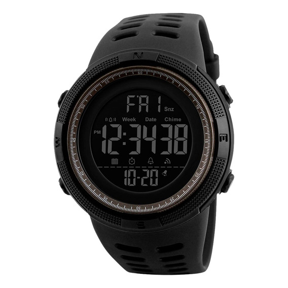 Redlemon Reloj Deportivo Militar con Pantalla Digital, Resistente al Agua, Pantalla Retroiluminada, con Cronómetro, Alarma, Dual Time, Temporizador, Correa Ajustable, Modelo 1251, Color Negro