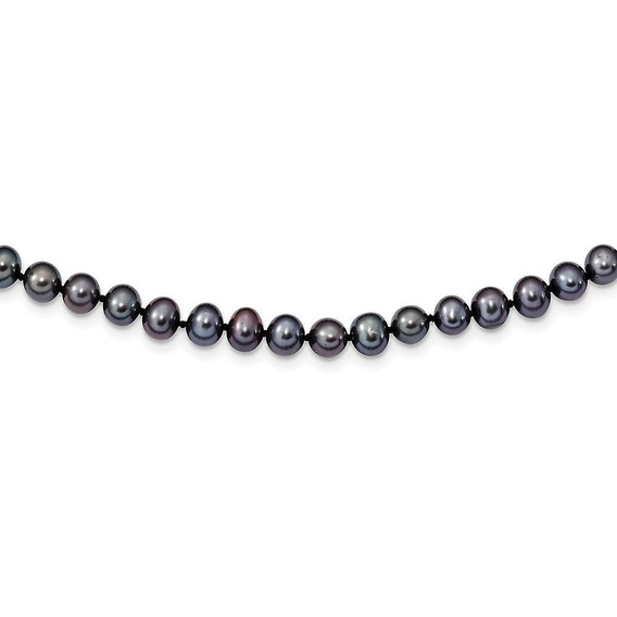 Collar Perlas Cultivadas 6mm Negro 40cm Broche Plata Regalo
