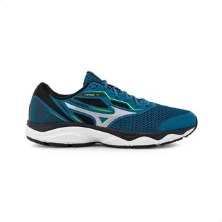 Tênis Masculino Mizuno Wave Hawk 4 Cor Azul/verde - Adulto 41 Br