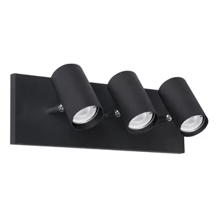 Aplique Baño Pared 3 Luces Negro Moderno Led Gu10 Vg