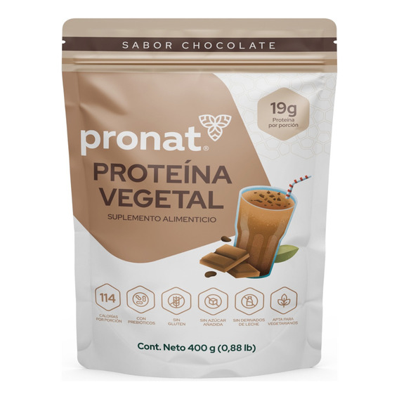 Proteina Vegetal (chocolate 400 G) Pronat Sabor Chocolate