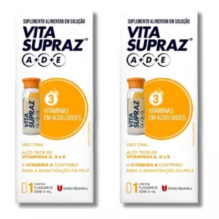 Solução Vitamína A, D E  Cabelo Pele Vita Supraz Ade Kit 2un