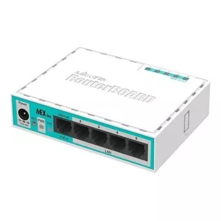 Router Mikrotik Routerboard Hex Lite Rb750r2 Blanco Y Turquesa 100v/240v