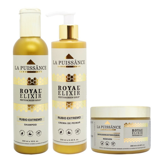 La Puissance Royal Elixir Shampoo Crema Peinar Máscara 3c