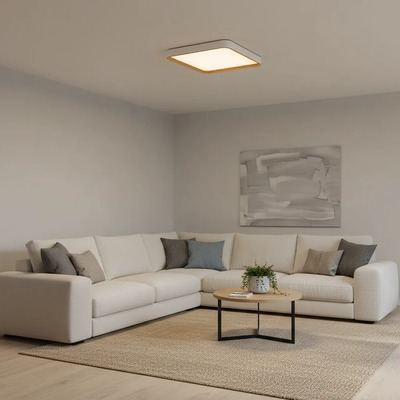 Plafon Led Nordic C Blanco Madera Moderno Cct Lda82032-bm Blanco/madera