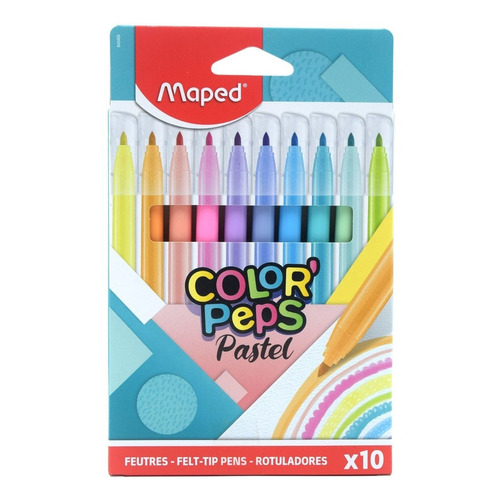 Marcadores Maped Color Peps Pastel Cont. 10 Piezas