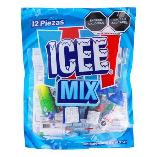 Icee Mix Bolsa De 12 Pzas De Dulces Surtidos Sabor Icee 826g