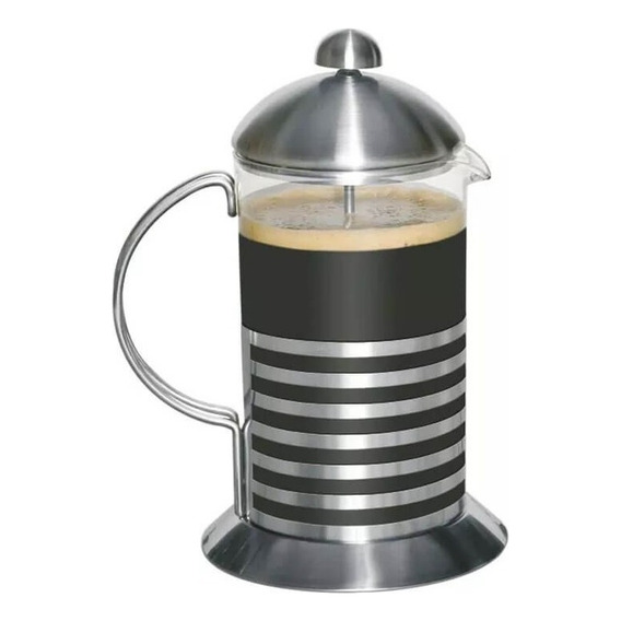 Cafetera Manual Embolo Vidrio Y Acero 1000 Ml Calidad Hts