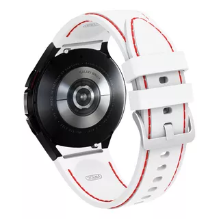 Pulseira Silicone Para Galaxy Watch6 Classic 47mm Sm-r965 Cor Branco/vermelho