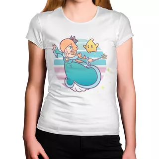 Camiseta Feminina Super Mario Rosalina Luma