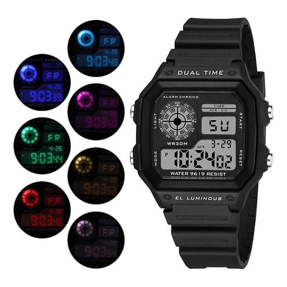Reloj Digital Militar Deportivo Luminoso Hombre Moda,regalos