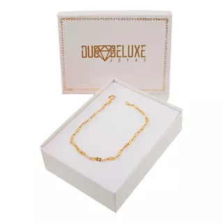 Pulsera Mujer Trebol 2mm Plata Baño Oro 24k Duodeluxejoyas®