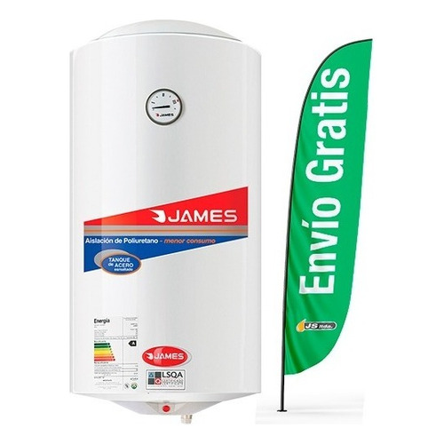 Calefon Termotanque 80lts James Acero+bono Dto.ute.sensacion Color Blanco