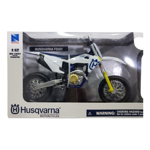 New Ray 1:12 Moto Deportiva Husqvarna Fs450 Coleccion Color Azul