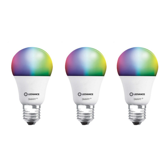 Lampara Foco Led  Ledvance Smart + Wifi Rgbw 9w E27 Pack X 3