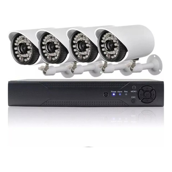 Kit Cctv Seguridad Dvr Ahd + 4 Camaras Exterior / Interior