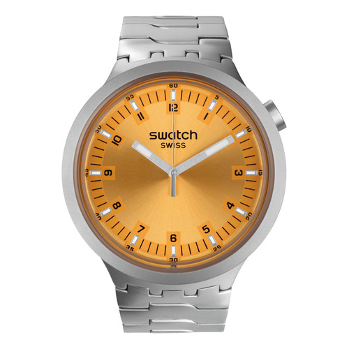 Reloj Swatch Unisex Big Bold Irony Sb07s103g Amber Sheen Color de la malla Gris Color del bisel Naranja Color del fondo Naranja