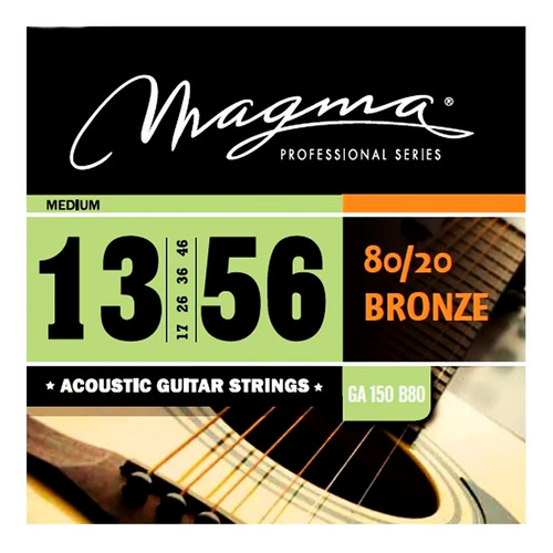 Encordado Guitarra Acustica Magma Bronce 80/20 .013 Ga150b80