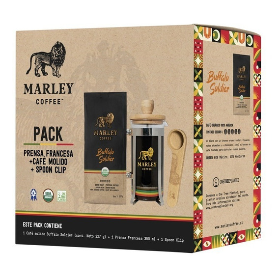 Prensa 350ml + Café Molido Buffalo Soldier 227g + Spoonclip