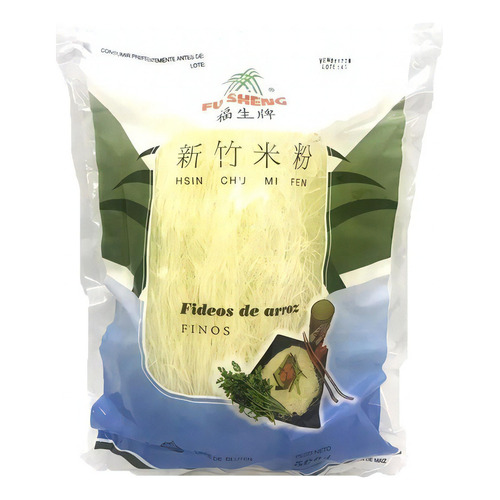 Fideos De Arroz Finos Fu Sheng Sin Gluten 500 Grs