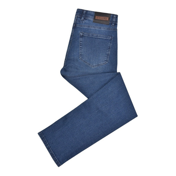 Jeans Cuadra Azul Para Caballero Con Piel