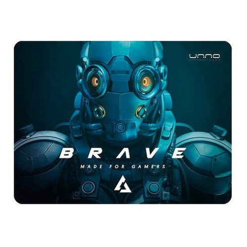 Mouse Pad Gamer Unno Brave Antideslizante - Tecnobox Color Azul y Negro