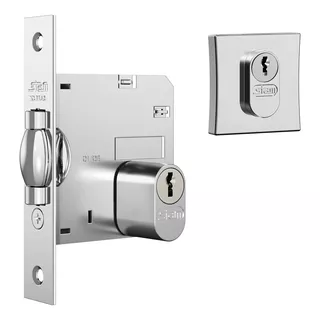 Fechadura Rolete Porta Pivotante 1005 Cromada Quadrada Stam