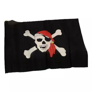 Bandera Pirata Tela Con Palito De 43 X 62 Cm Halloween 