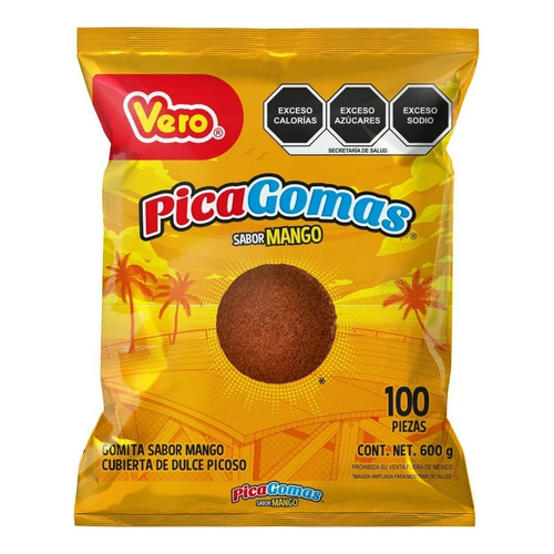Pica Gomas Mango Dulces Vero 100pzs 600g Bolsa Gomitas