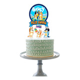 Cake Topper Bluey Con Numero  De Obsequio