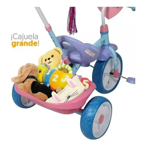Triciclo Apache My Little Pony Barra Empuje Y Cajuela Grande Color