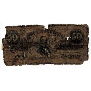 1864 $50 Dollar Estados Confederados Guerra Civil Américana 
